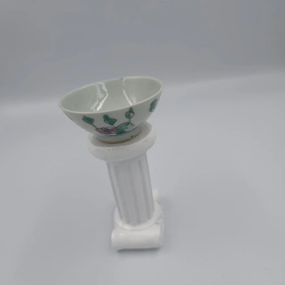 Antique Chinese Porcelain Teacup Famille Rose Late Quing Early 20th